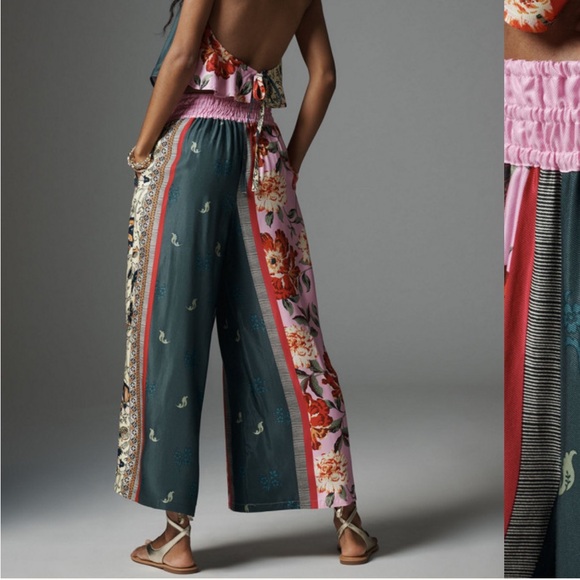 Anthropologie Silky Floral Somerset Pull-On Pants Size small - Picture 2 of 9